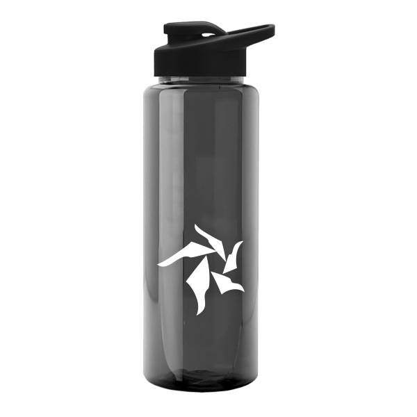 32 Oz. Guzzler Transparent Bottle - Snap Lid  Imprinted with Logo (Q753722)