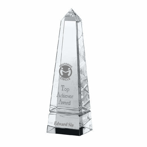 Logoed Groove Obelisk - Optical (12" H) (Q753776) -  - 1