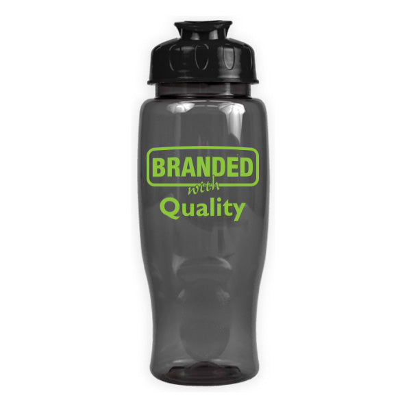 Poly-Pure Transparent Bottle - Flip Lid (27 oz)  Imprinted with Logo (Q75939)