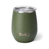 14 Oz. Swig Matte Stemless Wine Cup - Matte Olive (Q760522)