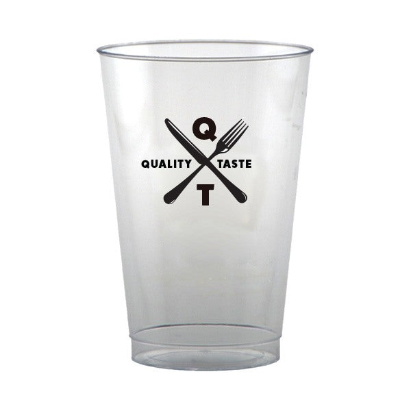 14 Oz. Clear Hard Plastic Cup  Imprinted with Logo (Q762211)