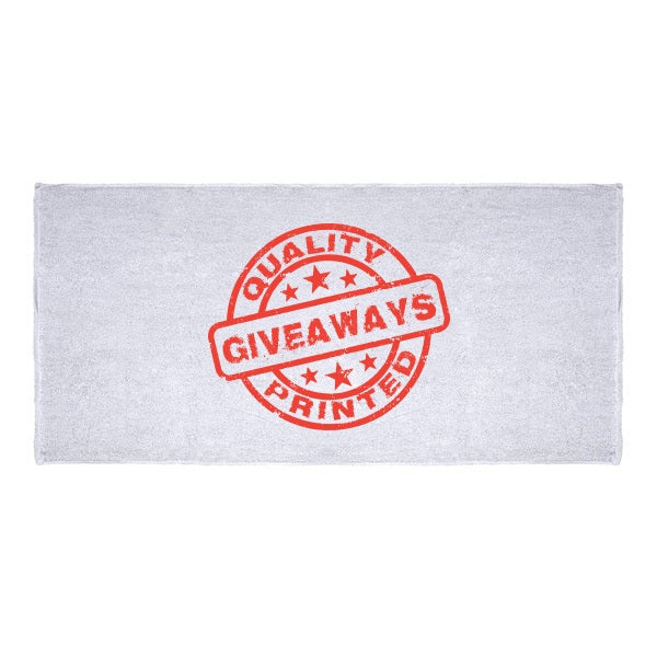 Loop Terry White Beach Towel  Imprinted with Logo (Q764211)