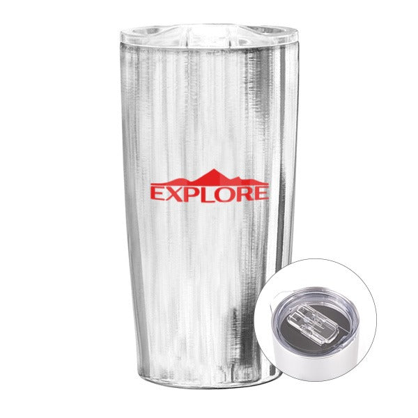 20 Oz. Chrome Finish Vacuum-Sealed Tumbler  Imprinted with Logo (Q764622)