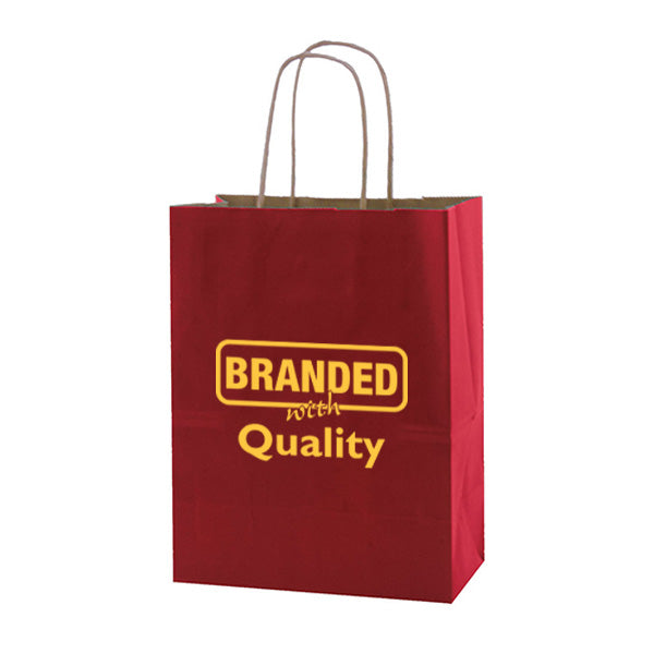 Solid Tinted Kraft Shopping Bags (8" x 4.75" x 10.5" x 4.75") (Q76671)