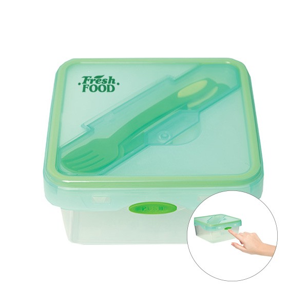 Albertan Lunch Container With Cutlery  Imprinted with Logo (Q769622)