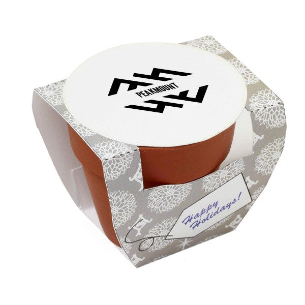Seed Sensations Terracotta Pot With Holiday Wrapper  Imprinted with Logo (Q770422)