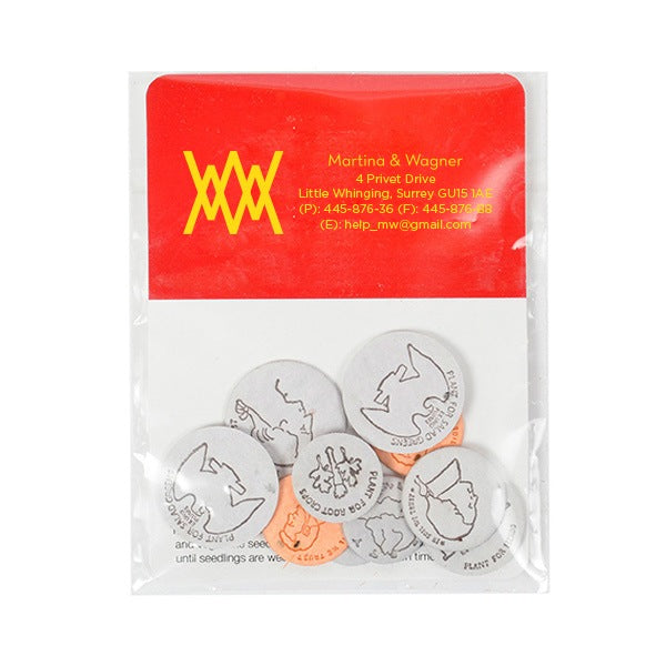 Vegetables & Leaves Seed Paper Coins - Letterpressed in Cello Bag - 10 (Q775611)