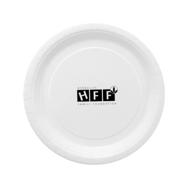 7 Inch White Paper Plates  Imprinted with Logo (Q776011)