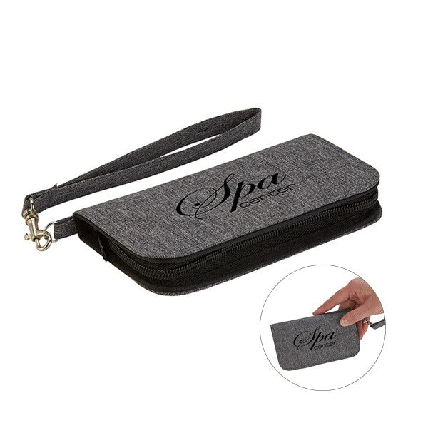 Heathered On-The-Go Wallet  Imprinted with Logo (Q777322)