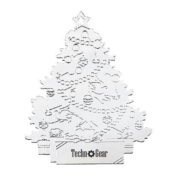 Silver Tree with Gifts Ornament  Imprinted with Logo (Q790211)