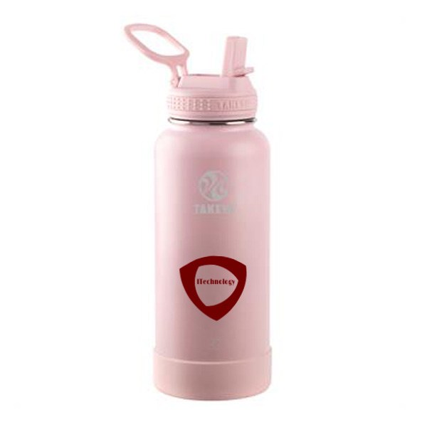 32 Oz. Takeya Actives Straw Lid Bottle - Blush  Imprinted with Logo (Q791622)