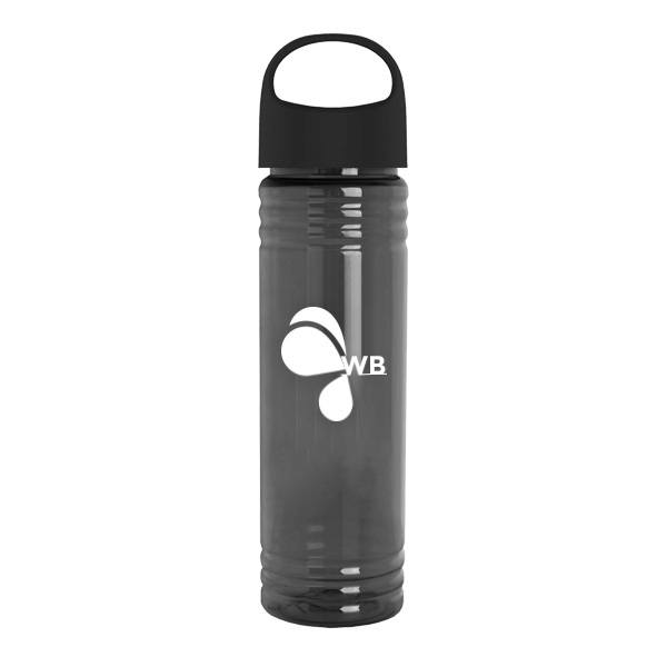 24 Oz. Slim Fit UpCycle RPET Bottles - Oval Crest Lid  Imprinted with Logo (Q791722)