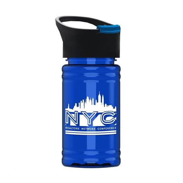 16 Oz. UpCycle - Mini RPet Bottle - Pop-Up Sip Lid  Imprinted with Logo (Q792722)