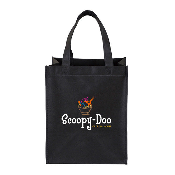 Full View Junior Large Imprint Shopping Tote Bags - Full Color  Imprinted with Logo (Q795711)