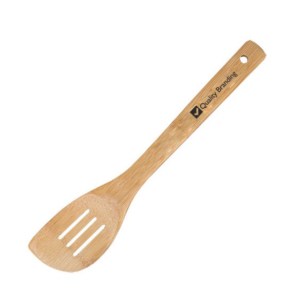 Bamboo Slotted Spatulas  Imprinted with Logo (Q795811)
