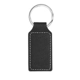 Rectangular Vegan Leather Keychains - Black (Q799911)