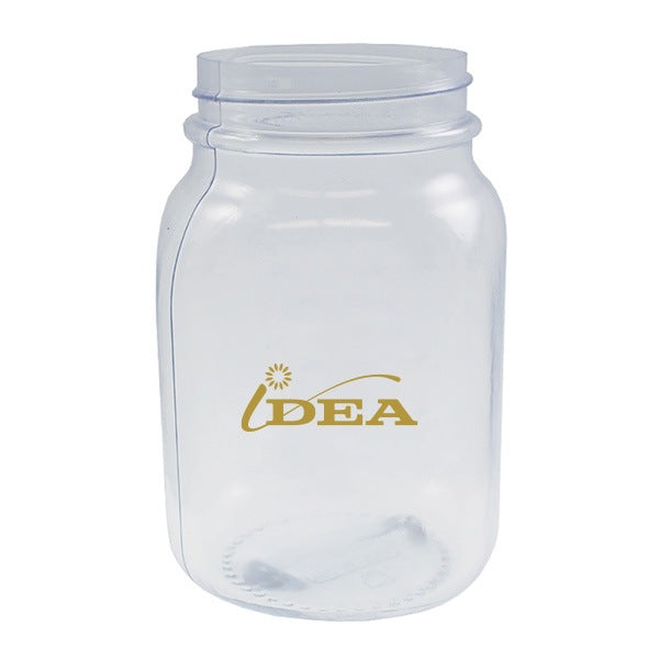 26 Oz. Clear PVC Square Mason Jar  Imprinted with Logo (Q802522)