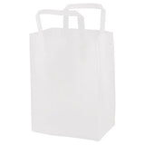 Clear Frosted Tri-Fold Handle Shopping Bags (8" x 5" x 10" x 5") (Q80266)