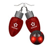 Red LED Flashing Light Bulb Christmas Earrings (Q802711)