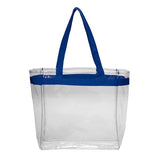 Clear Plastic Tote Bag W/ Colored Handles (Q809111)