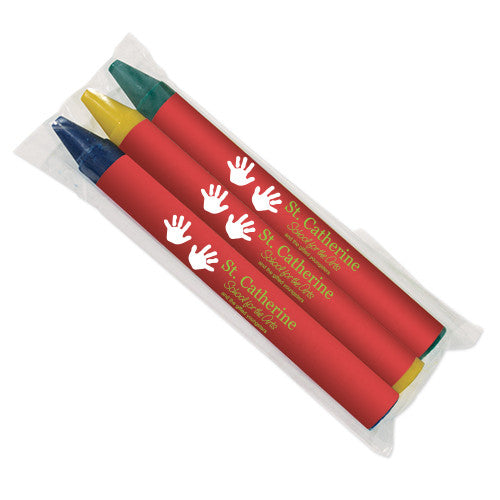 3 Pack Cello Wax Crayons  Imprinted with Logo (Q818411)