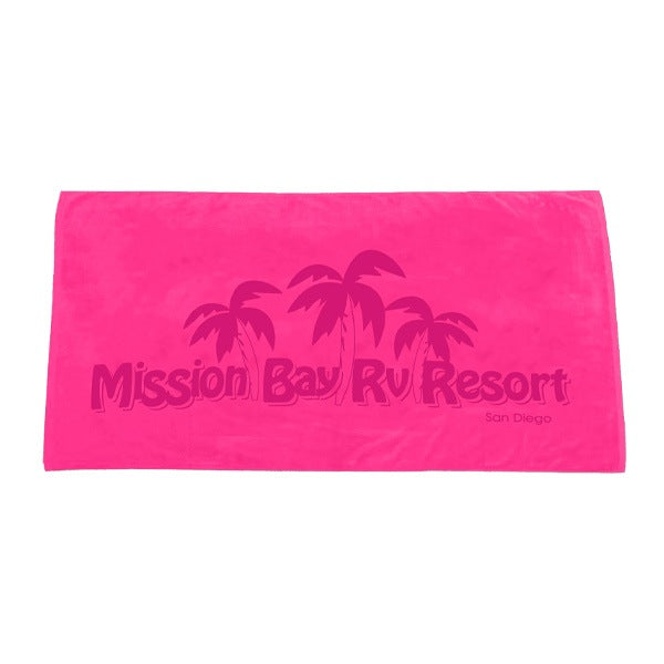 30 x 60 11Lb. Velour Hemmed Beach Towels  Imprinted with Logo (Q819011)