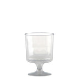 5 Oz. Clear Fluted Plastic Footed Wine Cup (Q822211)