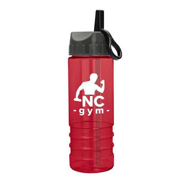 24 Oz. Salute Bottle - Ring Straw Lid  Imprinted with Logo (Q822722)