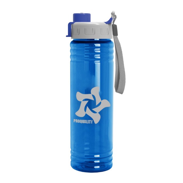 24 Oz. Slim Fit Water Bottles - Quick Snap Lid  Imprinted with Logo (Q823722)