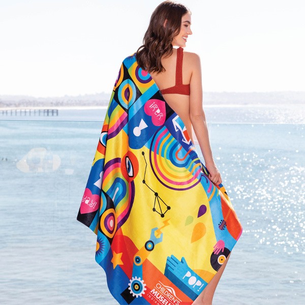 Presidential Subli Plush Beach Towel  Imprinted with Logo (Q824211)