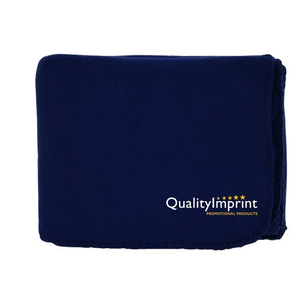 50" x 60" Whipstitch Fleece Blanket - Navy Blue (Q825111)