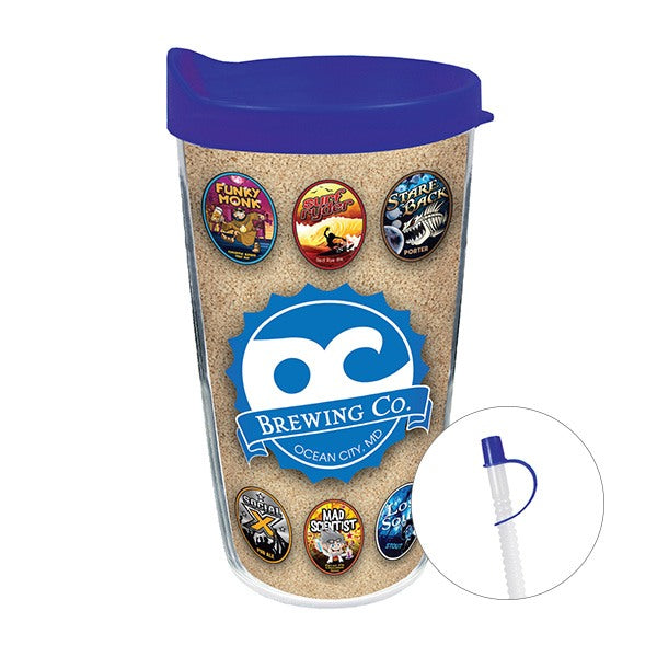 16 Oz. Thermal Travel Tumbler - White Paper Insert  Imprinted with Logo (Q831522)