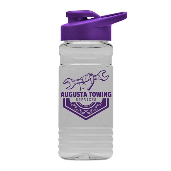 20 Oz. Clear Sports Bottle - Drink-Thru Lid  Imprinted with Logo (Q832722)