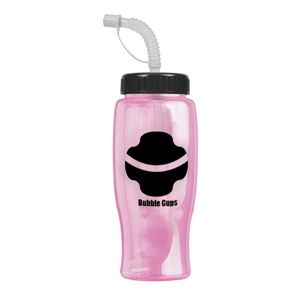 27 Oz. Poly-Pure Transparent Bottle - Straw Lid  Imprinted with Logo (Q833722)