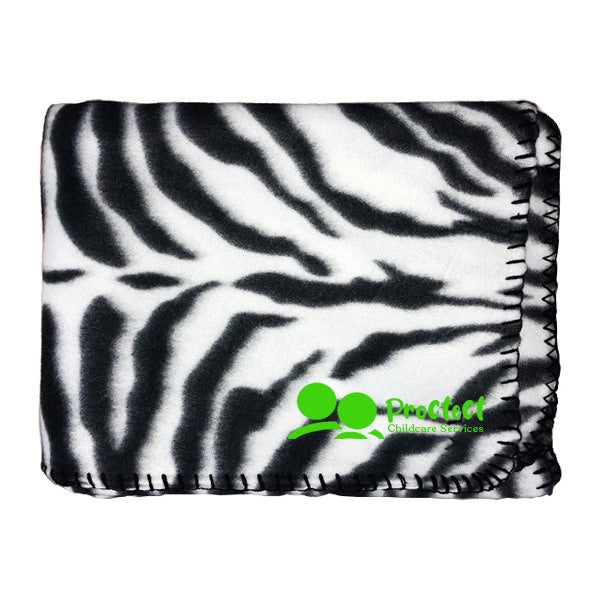 50" x 60" Whipstitch Fleece Blanket - Zebra (Q835111)