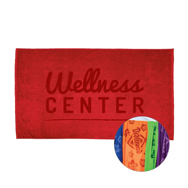 Oversize Velour Colored Beach Towel  Imprinted with Logo (Q844211)