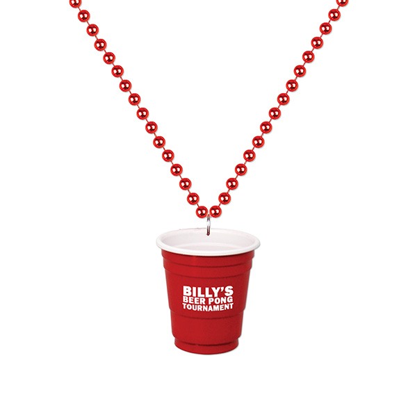 Red Shot Glass On Beads  Imprinted with Logo (Q846722)