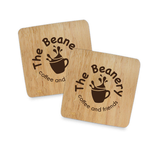 Bamboo Table Saver Coasters  Imprinted with Logo (Q850411)