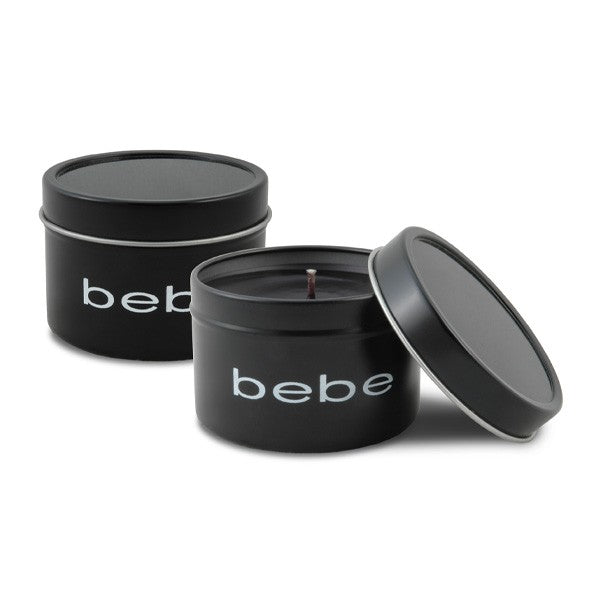 4 Oz. Black Travel Tin Candle  Imprinted with Logo (Q851211)