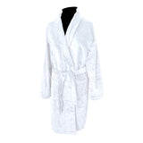 Terry Velour Shawl Collar White Robe (Q854211)