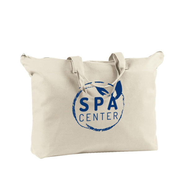 BAGedge 12 oz. Canvas Zippered Book Tote  Imprinted with Logo (Q85965)