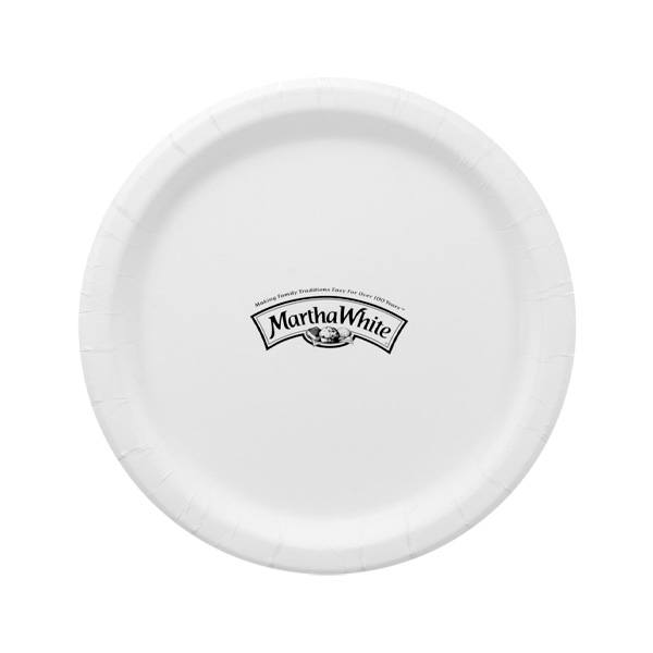 9 Inch White Paper Plates  Imprinted with Logo (Q876011)