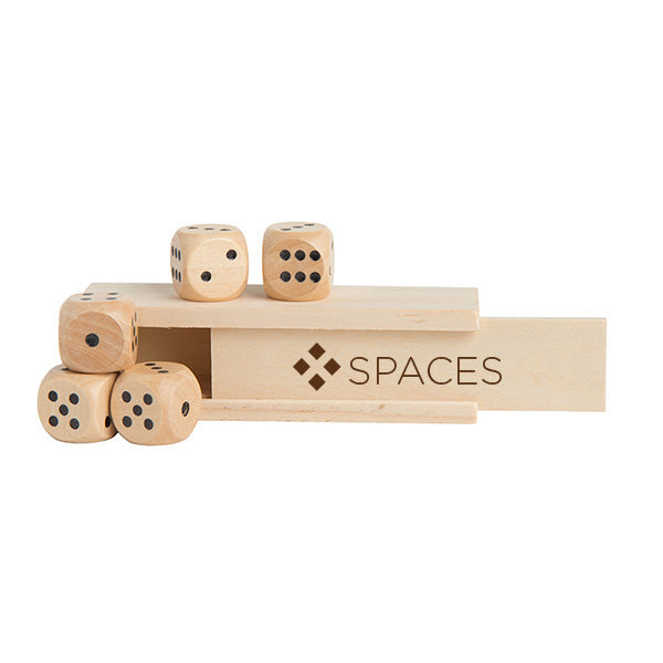 Wooden Dice in Box  Imprinted with Logo (Q876622)