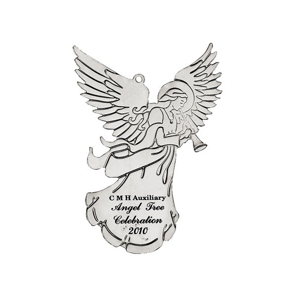 Silver Angel Ornament  Imprinted with Logo (Q880211)