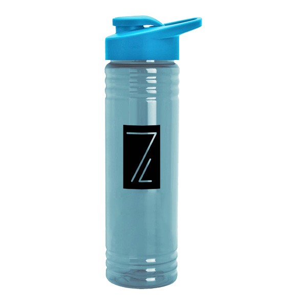 24 Oz. Slim Fit UpCycle RPET Bottles - Drink-Thru Lid  Imprinted with Logo (Q881722)