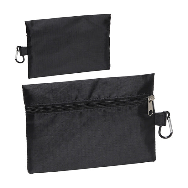 Zippered Ripstop Utility Bag With Carabiner - Pouches with Logo ...