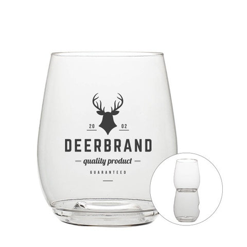 Engraved Measured Tall Wine Glass