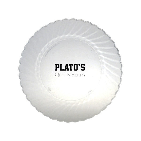 7.5 Inch Classicware® Clear Plastic Plates - FC  Imprinted with Logo (Q886011)