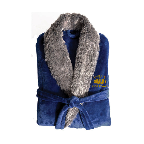 Plush Robe with Fur  Imprinted with Logo (Q887511)