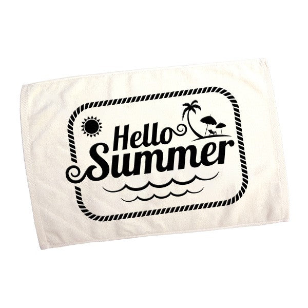 3.7 Lb. Terry Velour Dobby Hem Towel - USA Made  Imprinted with Logo (Q891322)